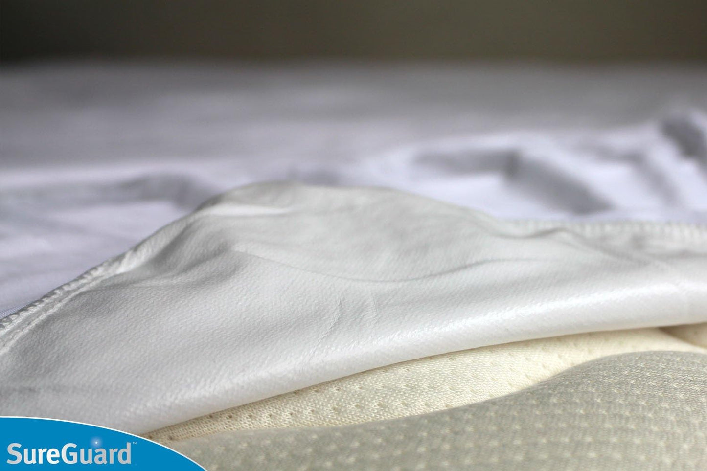 SureGuard Full Size Mattress Protector - 100% Waterproof, Hypoallergenic - Premium Fitted Cotton Cover - Smooth