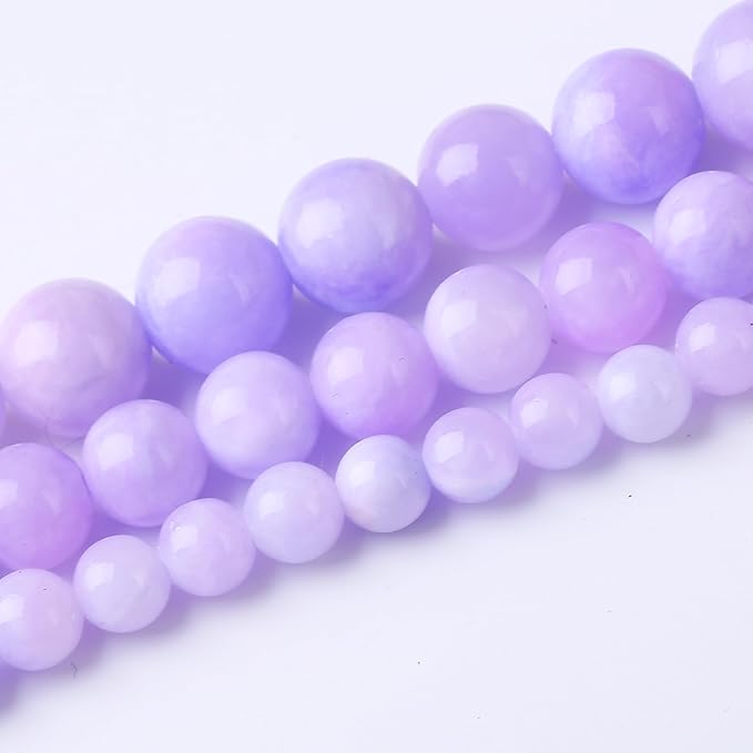 Purple Persian Jade Stone Beads Gemstone Round Crystal Energy Jade Beads Stone Beads for Jewelry Making DIY Bracelet Necklace Jewelry Making 1 Strand 15.5inch 4MM