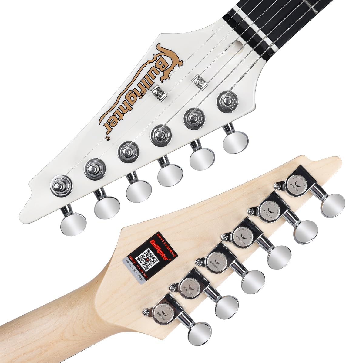 Bullfighter 34 Inch Kids Mini Strat Electric Guitar for Boys Girls, Beginner’s Electric Guitar Kit with Gig Bag, Picks, Cable, Strap, Extra Strings D120-R (blue) (White)