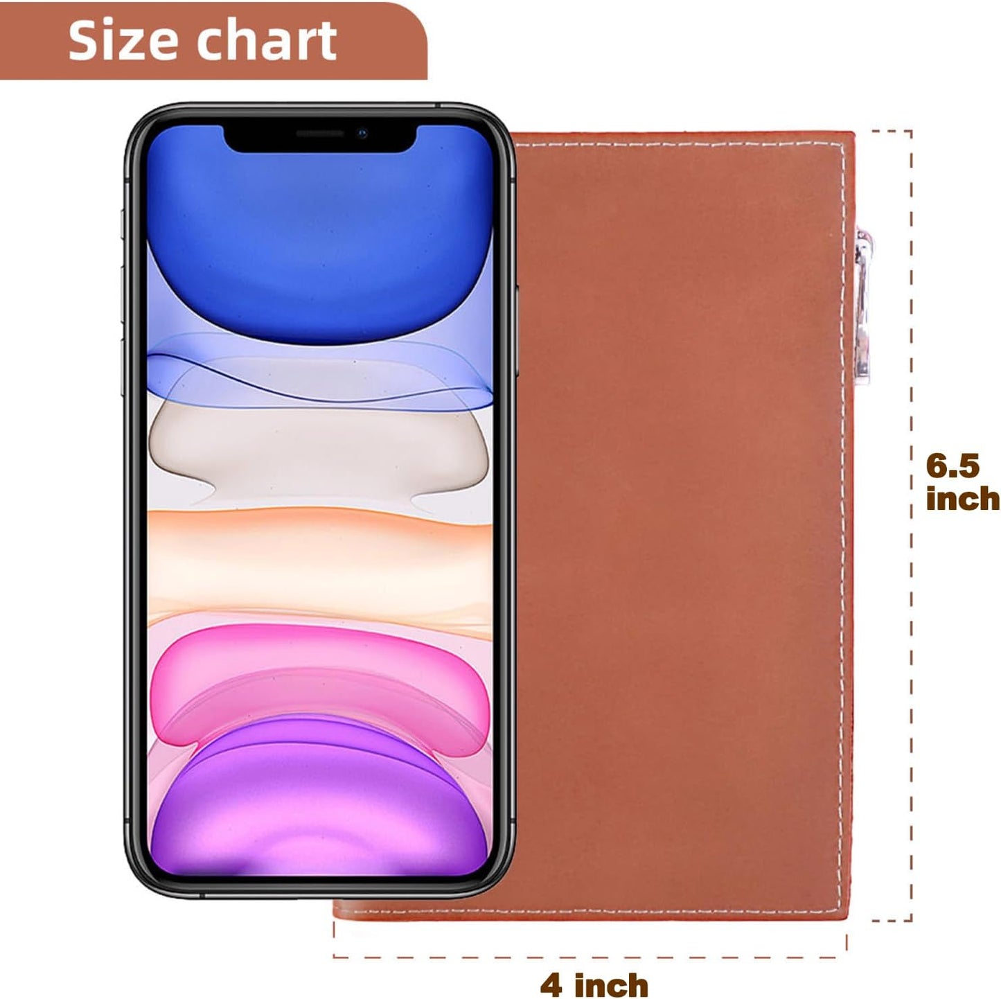 Real Leather Wallet Slim RFID Blocking Passport Holder Travel Document Organizer Blue (Brown)