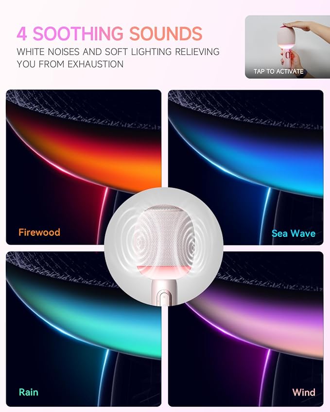 Wireless Bluetooth Karaoke Microphone, 5-in-1 Portable Handheld Mic Speaker with Dynamic Lights, Karaoke Microfono for Car Travel Home Party, Music Record, Duet Singing Gifts for Adults Kids (Pink)