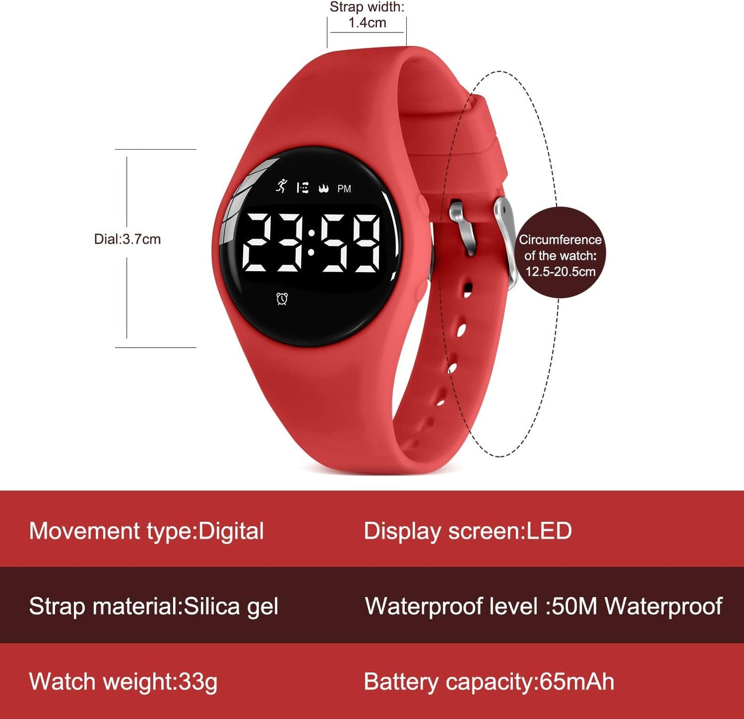 Kids Watches for Girls Boys Digital Sport Watch with Step Counter Pedometer Vibration Alarm Clock, No App Waterproof Fitness Tracker Kids Watch Boys Girls Teens Students Ages 5-16