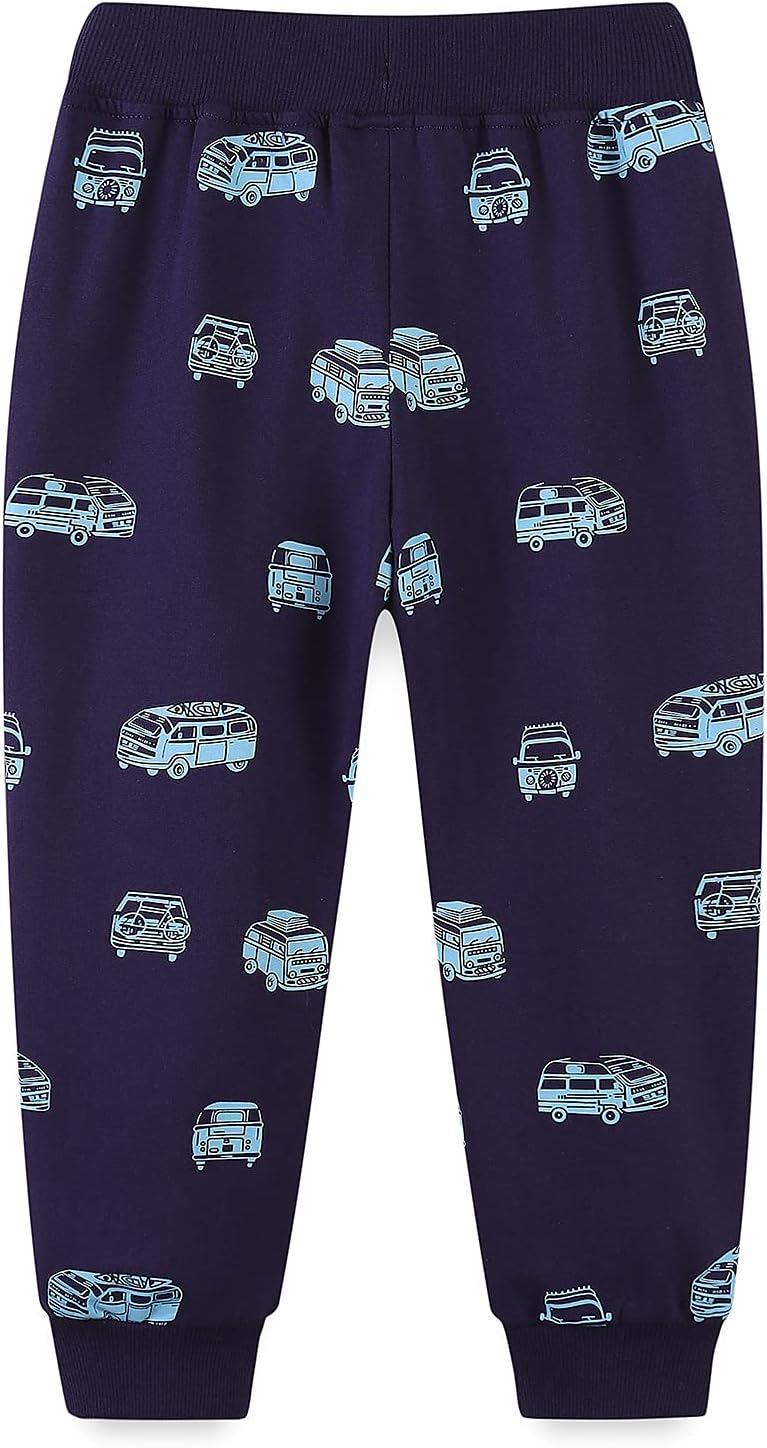 Bumeex Baby and Toddler Boys' 2-Pack Pull on French Terry Pants 1-7Y