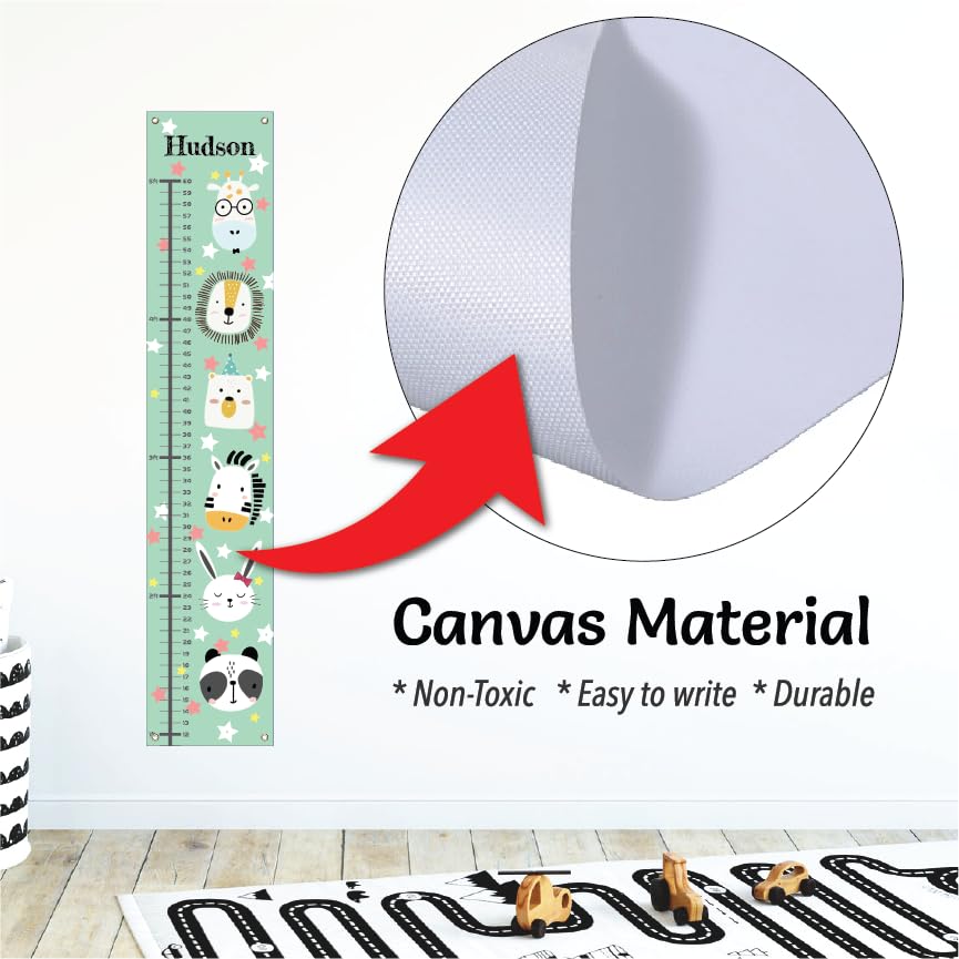 Personalized Canvas Growth Chart for Kids, Height Chart for Kids, Growth Chart Banner with Name