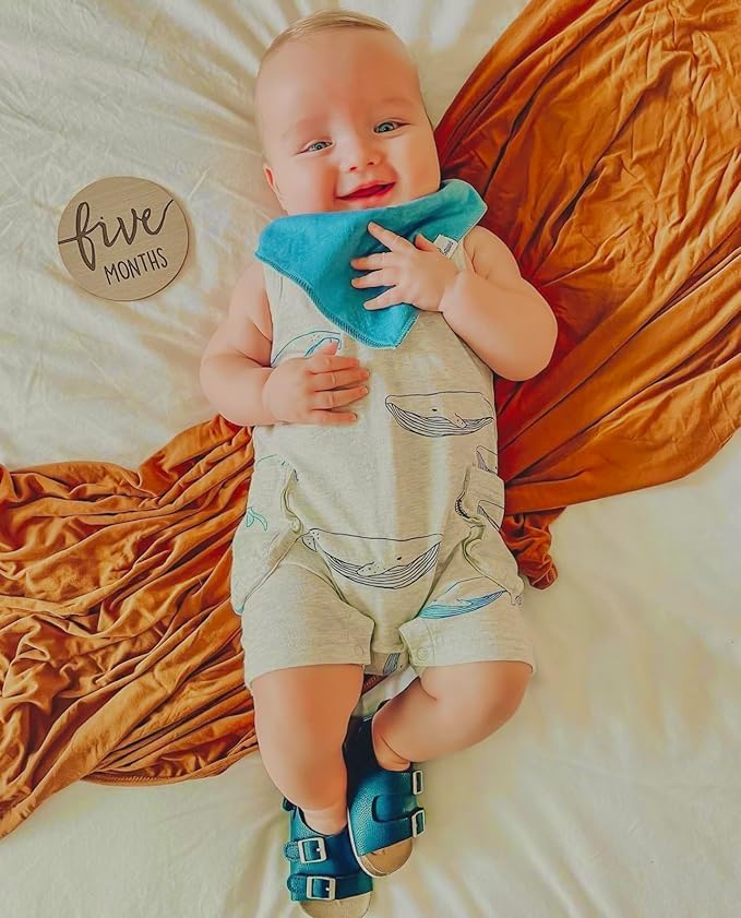 DiaperSquad's Baby Bibs for Drooling and Teething, Bibs for Boys, Baby Girl - Solid Cotton Baby Drool Bibs