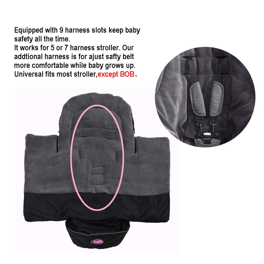 Sunday Anti-kick Stroller Blanket, Universal Footmuff Cosy Toes Buggy Pushchair Sleeping Bag - Waterproof, Anti-Slip, Extendable, Multifunction Winter Cover
