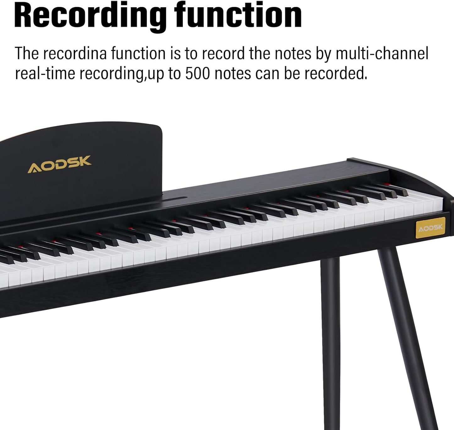 AODSK 88 Keys Digital Piano,Full-size semi weighted key,128 Tones & Rhythms, MIDI/USB Connectivity, Headphone Jack