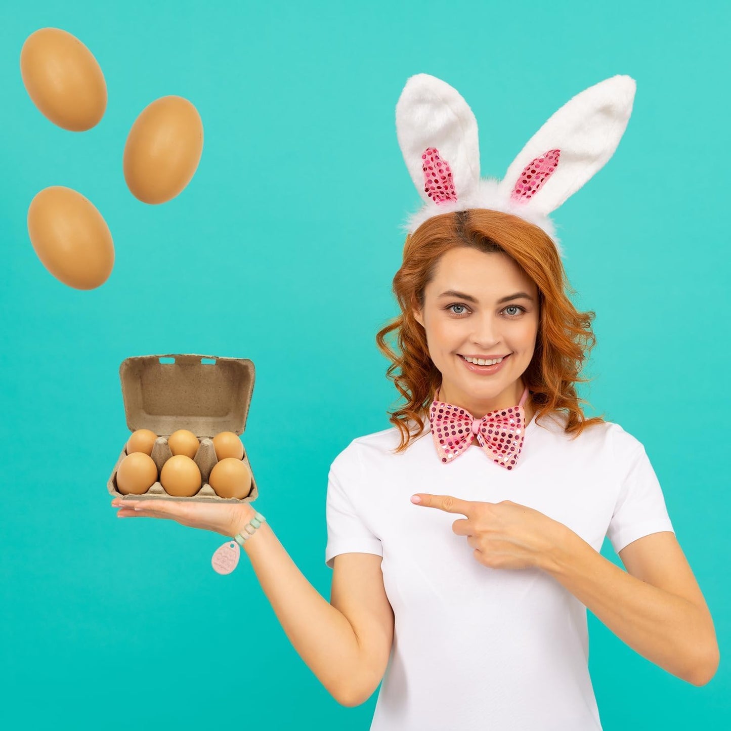 Wooden Fake Eggs, Life Size Brown Eggs, Perfect for Easter Crafts, Décor and Egg Hunts, 2.3" Inches (144-Pack)