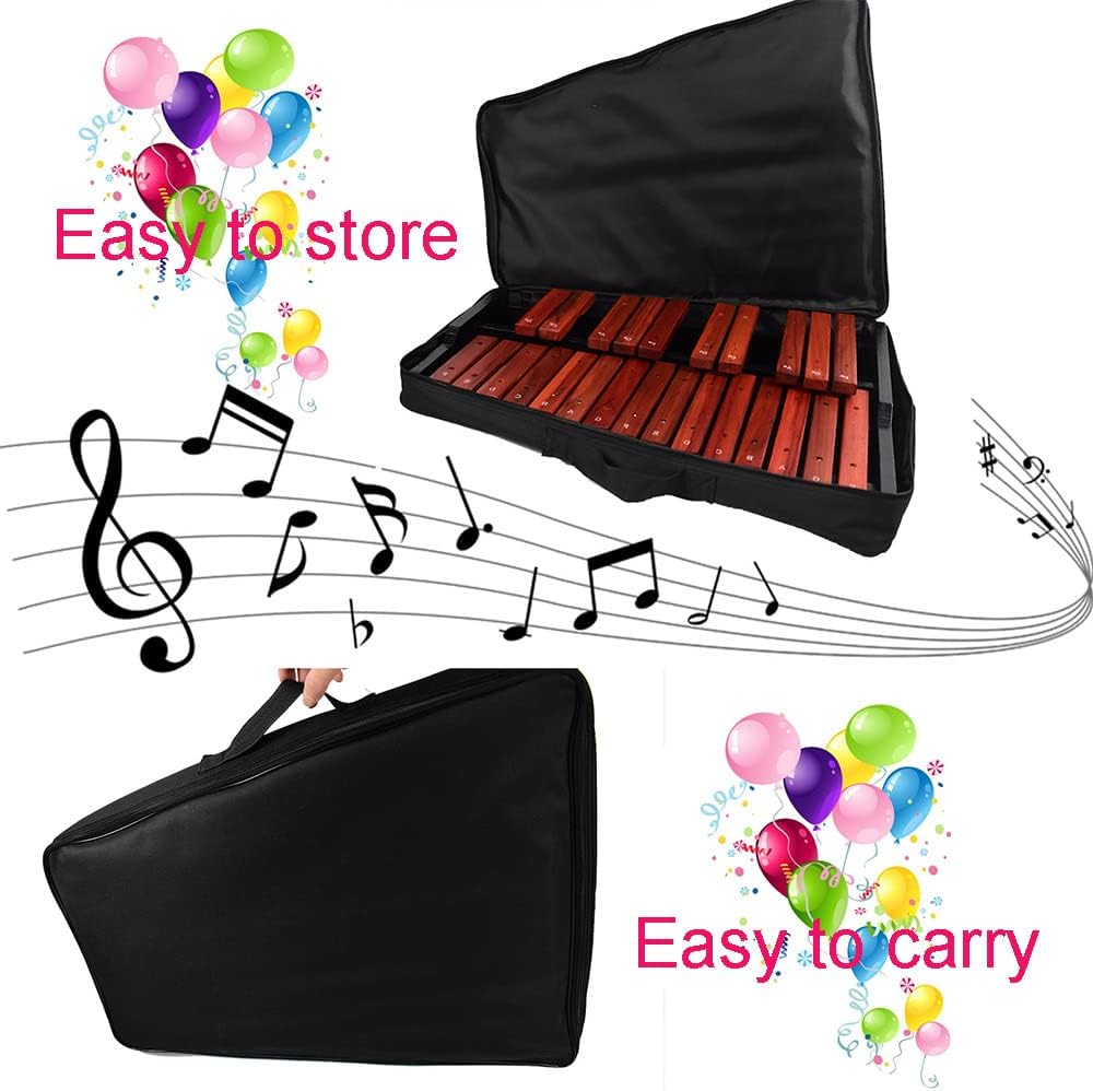 ENNBOM 25 Key Wooden Glockenspiel Portable Xylophone Professional Percussion Instrument with Mallets and Carrying Bag