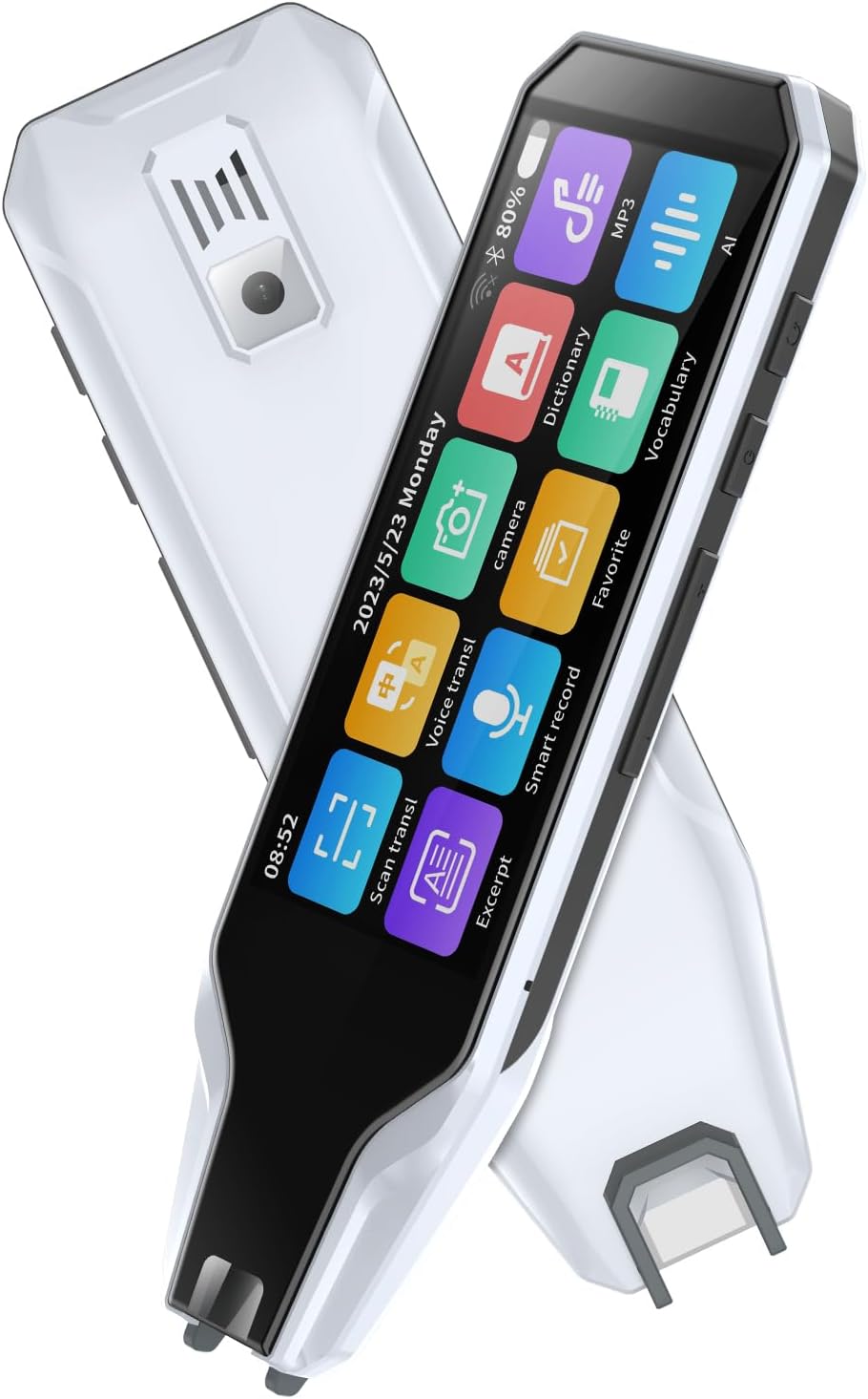 AI Reading Language Translator Pen, Translation Scanner, 134-Languges & Accents, Real-time Translation Device, HD Sound, Long Battery Life, for Students Adults (4.0 inches White)