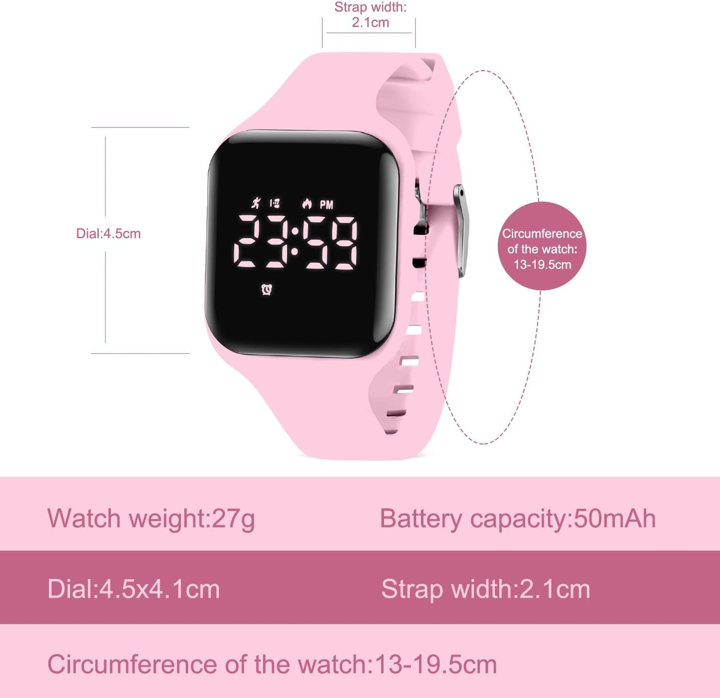 Kids Watches for Girls Boys Digital Sport Watch with Step Counter Pedometer Vibration Alarm Clock, No App Waterproof Fitness Tracker Kids Watch Boys Girls Teens Students Ages 5-16