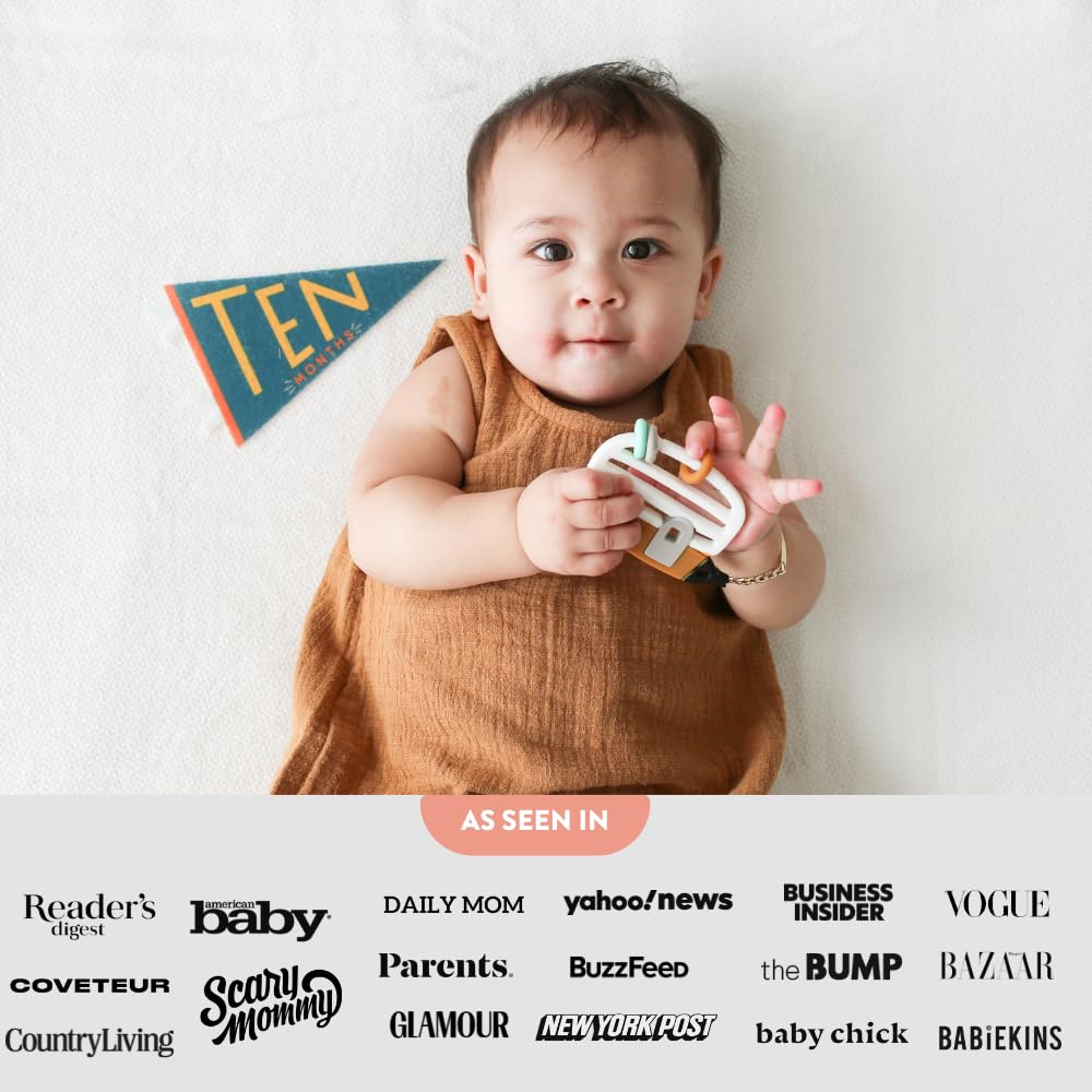 Lucy Darling Petit Milestone Pennants – Baby Monthly Milestone Pennant Flags – Newborn Photo Props & Felt Nursery Decor – Keepsake Banner Set for Baby Photos – Little Kaleidoscope