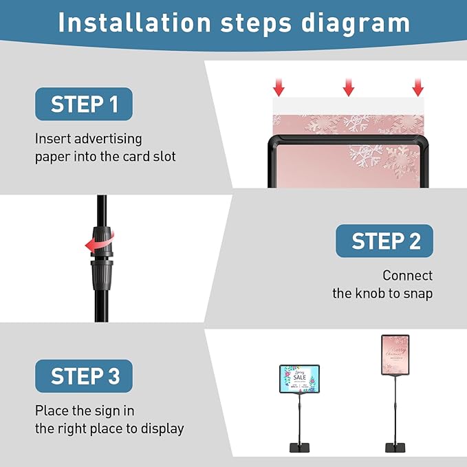 Sign Holder Stand,Sign Stand for Display,Adjustable Sign Holders For Table Top，Table Sign Holders 8.5 x 11