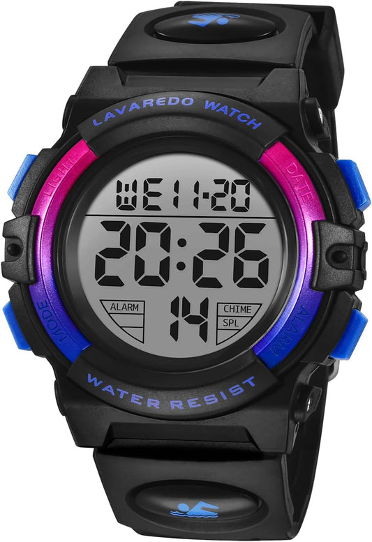 Kids Watch,Boys Watch for 3-15 Year Old Boys,Digital Sport Outdoor Multifunctional Chronograph LED 50 M Waterproof Alarm Calendar Analog Watch for Children with Silicone Band,Kids Gift