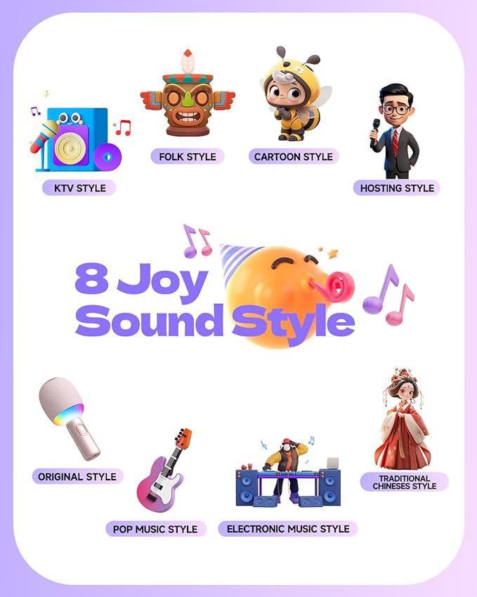 Wireless Bluetooth Karaoke Microphone, 5-in-1 Portable Handheld Mic Speaker with Dynamic Lights, Karaoke Microfono for Car Travel Home Party, Music Record, Duet Singing Gifts for Adults Kids (Pink)