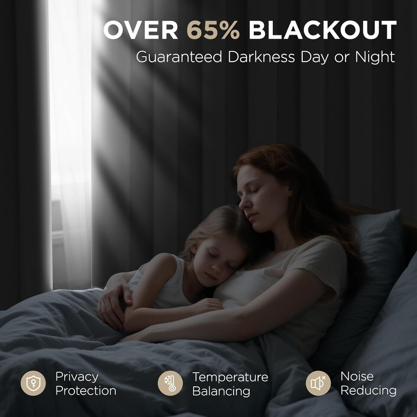 Joydeco Blackout Curtains 72 inches Long 2 Panels Set, Thermal Insulated Long Curtains & Drapes 2 Burg, Room Darkening Grommet Drapes for Bedroom Living Room Windows (W42 x L72 Inch, Beige)