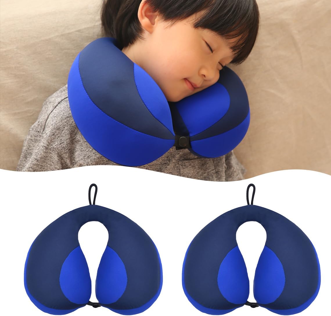 MOOB Kids Travel Pillow, Kids Head Neck & Chin Support U Shape Pillows, Travel Sleeping Essentials, Perfect for Car Airplane
