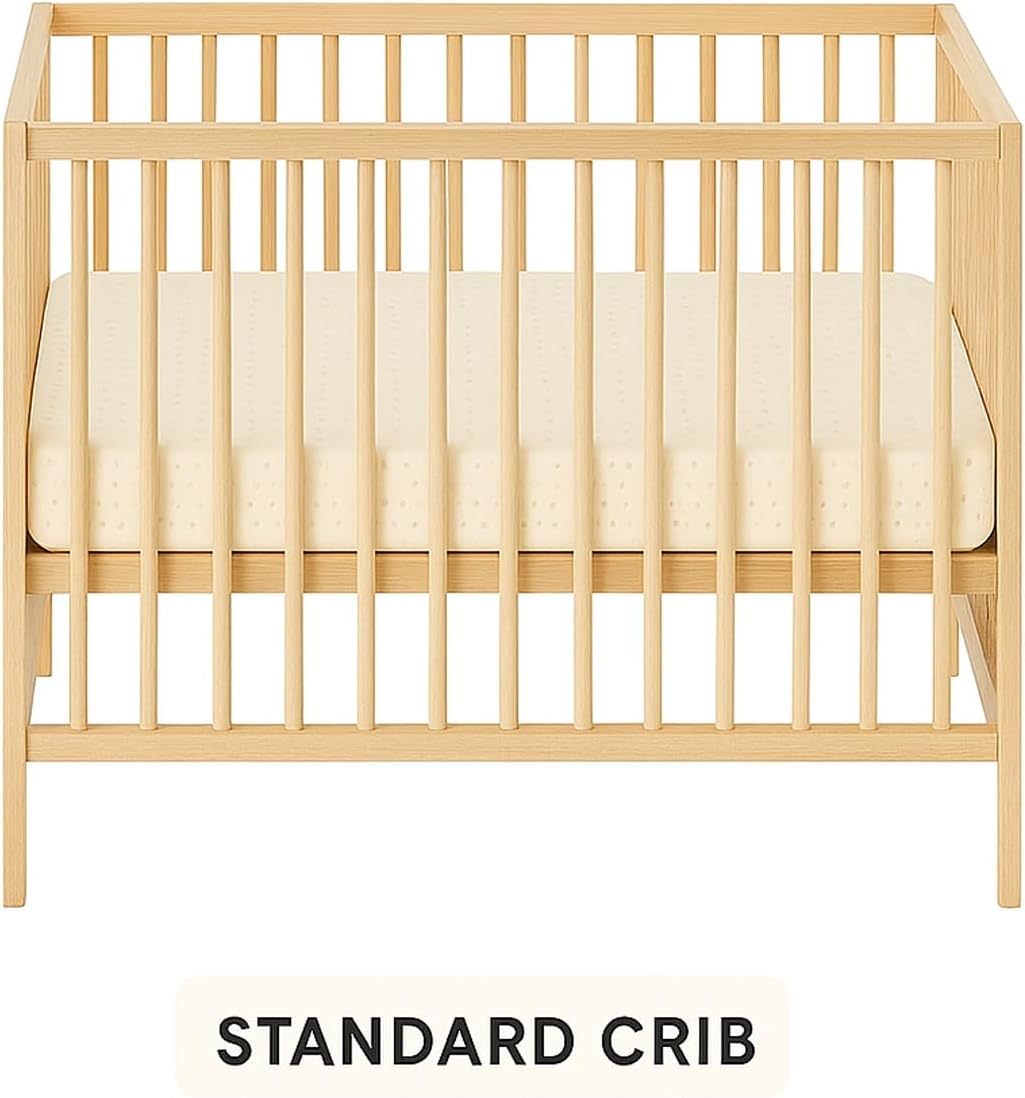 Organic Cotton Crib Mattress Protector - Water Resistant Flat Sheet Liner Pad, Skin Friendly, Chemical-Free Pure Cotton [GOTS-Certified] for Standard (52"x28") - Made in USA