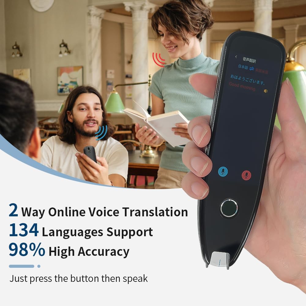 Translation Pen - Dyslexia Reading Tools for Kids, Text to Speech Scanning Pen, Support 130+ Languages Translator Pen for Language Leaners, Travel Business Offline Voice & Photo Translation