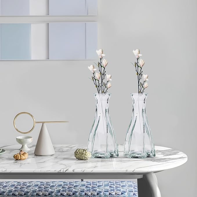 12 Pcs Bud Vase Set, Vases for Centerpieces, Cute Glass Bud Vases in Bulk, Small Vases for Flowers, Mini Vase Set for Wedding Decorations, Home Table Flower Décor