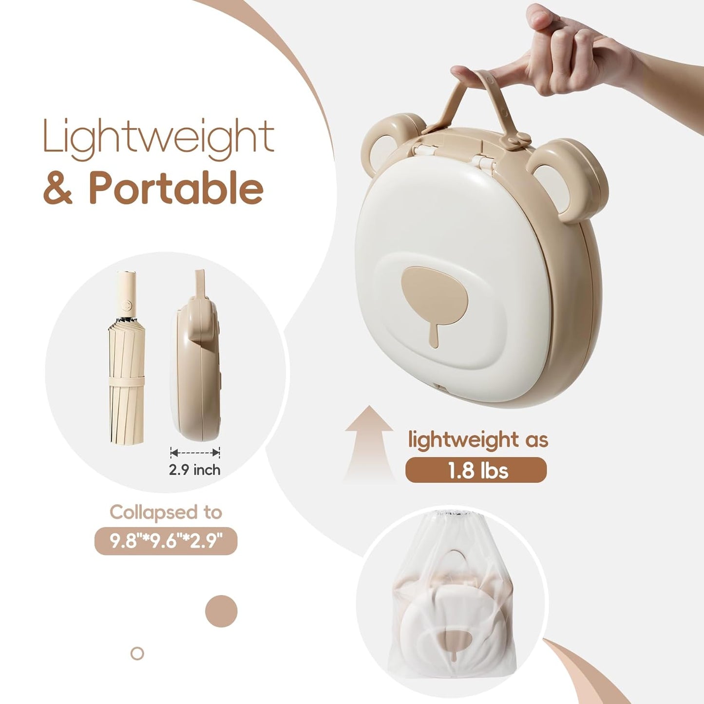 Travel Potty Seat for Toddler，Foldable Car Potty for Toddler, Portable Toilet Seat for Kids with Potty Liners, Absorbent Pads, Portable Potty Seat for Toddler Travel, Camping And Outdoor Use