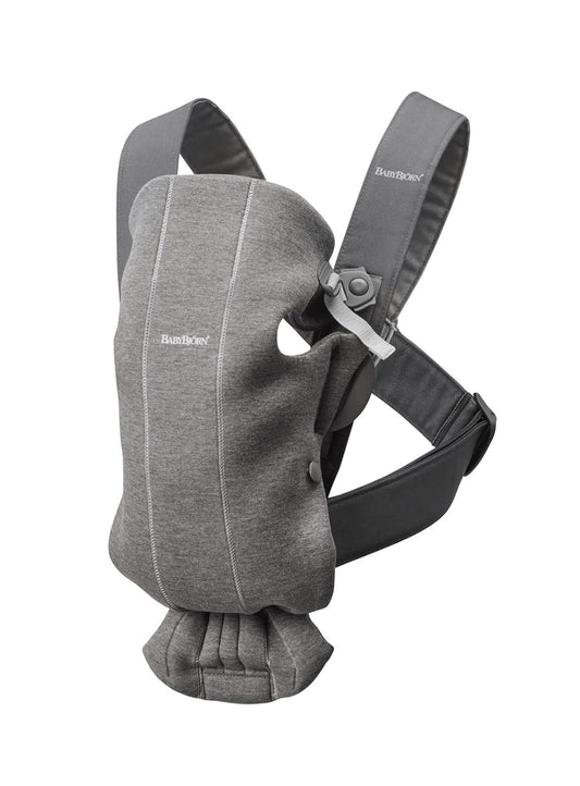 BabyBjörn Baby Carrier Mini, Dark Gray, 3D Jersey Infant Carrier (7-25 lbs), Ergonomic, Easy-to-Use