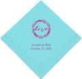 Weddingstar Personalized Printed Paper Napkins 3-Ply 50 Pack - Cocktail Sea Blue
