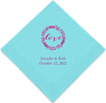 Weddingstar Personalized Printed Paper Napkins 3-Ply 50 Pack - Luncheon Sea Blue