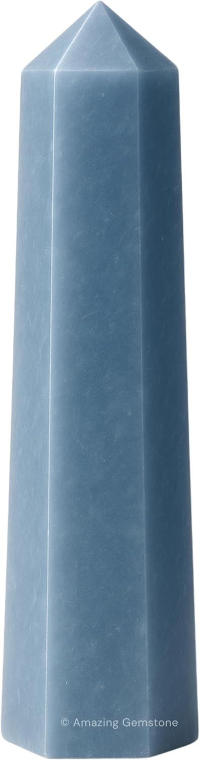 Amazing Gemstone Angelite Crystal Towers ~ Natural Healing Crystal Point Obelisk for Reiki Healing and Crystal Grid (2" to 3" Inch)