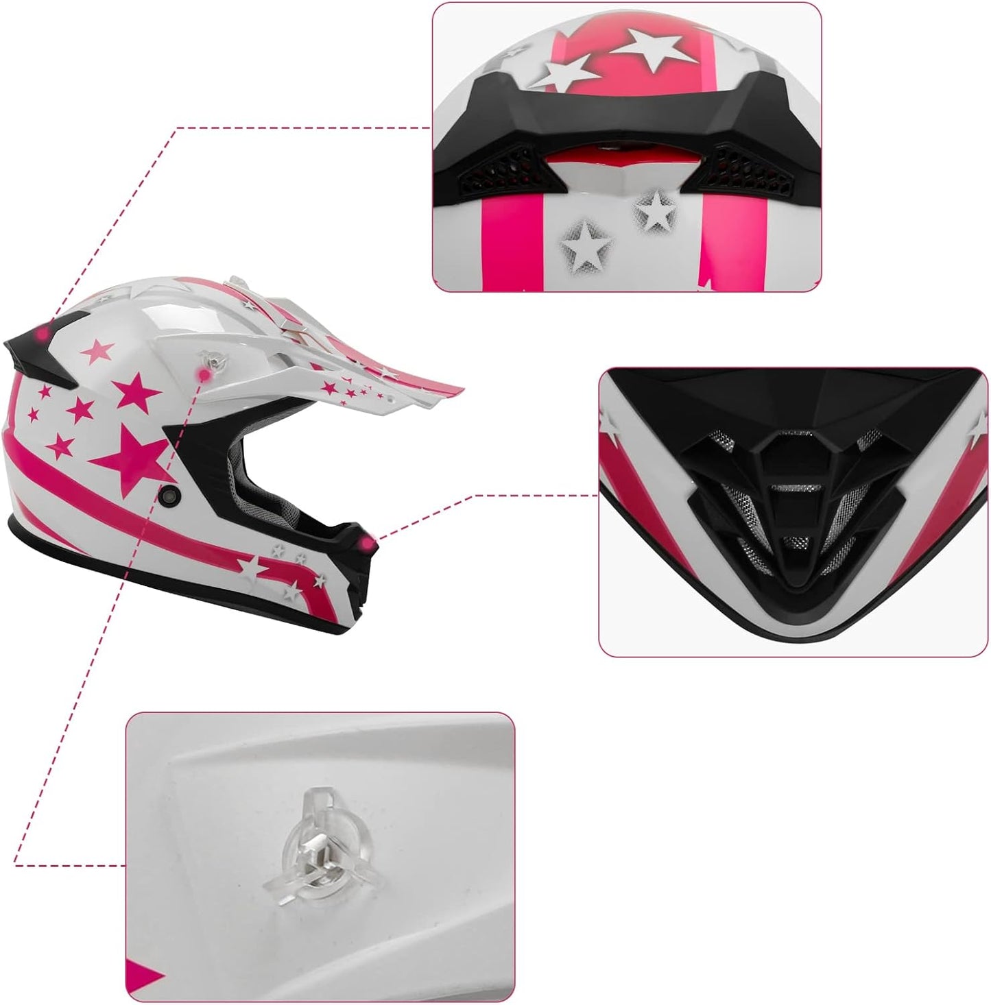 TCMT Dot Youth & Kids Motorcycle Off-Road Helmet Full Face Motocross Street Dirt Bike Mountain Bike BMX MX ATV Helmet+Goggles+Gloves New