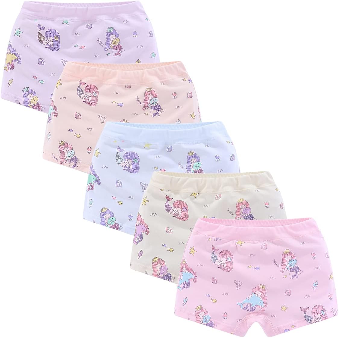 CHUNG Toddler Little Girls Kids Briefs Panties Soft Cotton Boyshort Underwear Pack Big Girl Daily Cute Pattern
