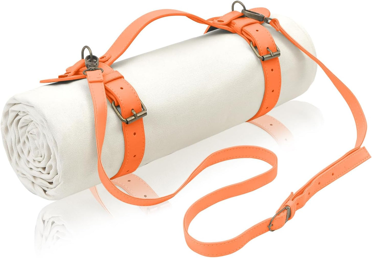 4’9” x 6’3” White Lightweight Water-Resistant Canvas Mat – Picnic, Outdoor, Beach, Park, Camping, Toy Mat