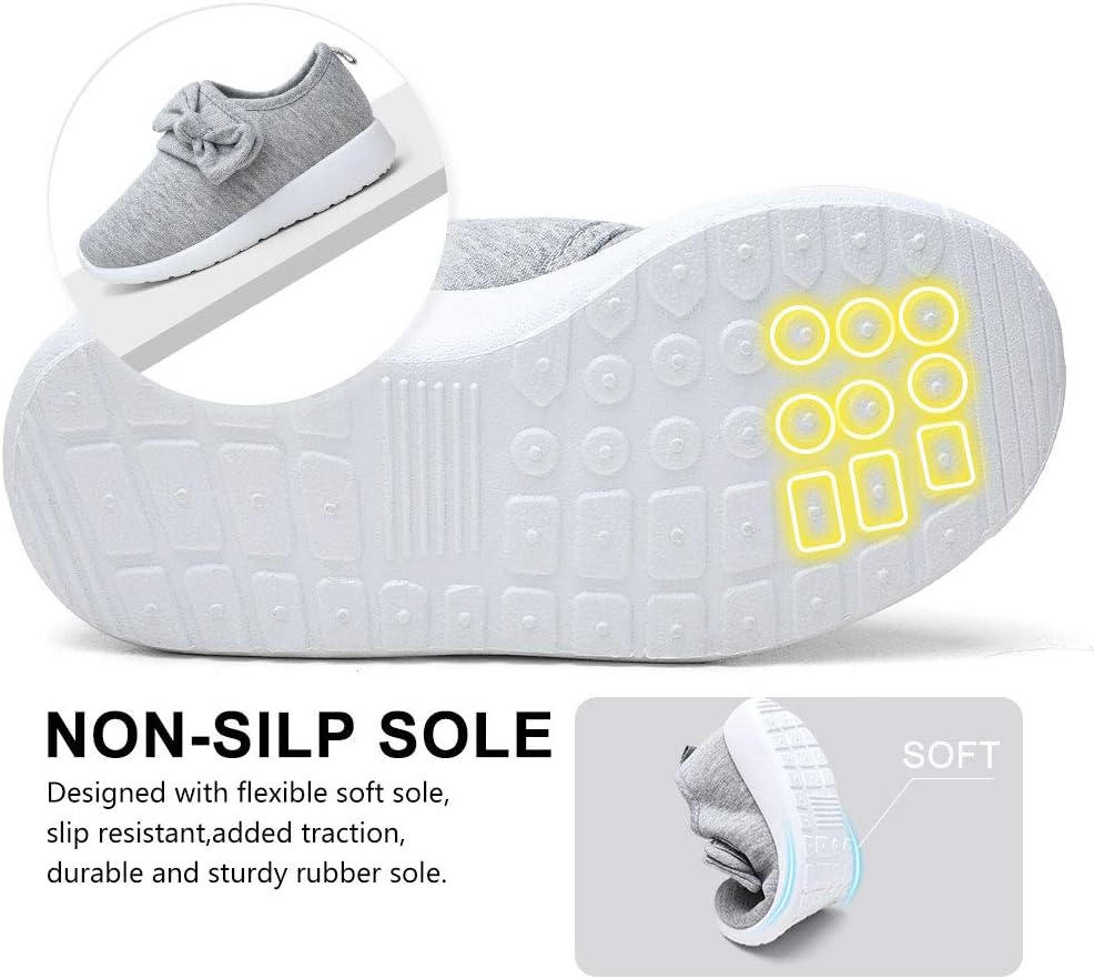 nerteo Toddler Girl Shoes Lightweight Slip On Sneakers for Kids