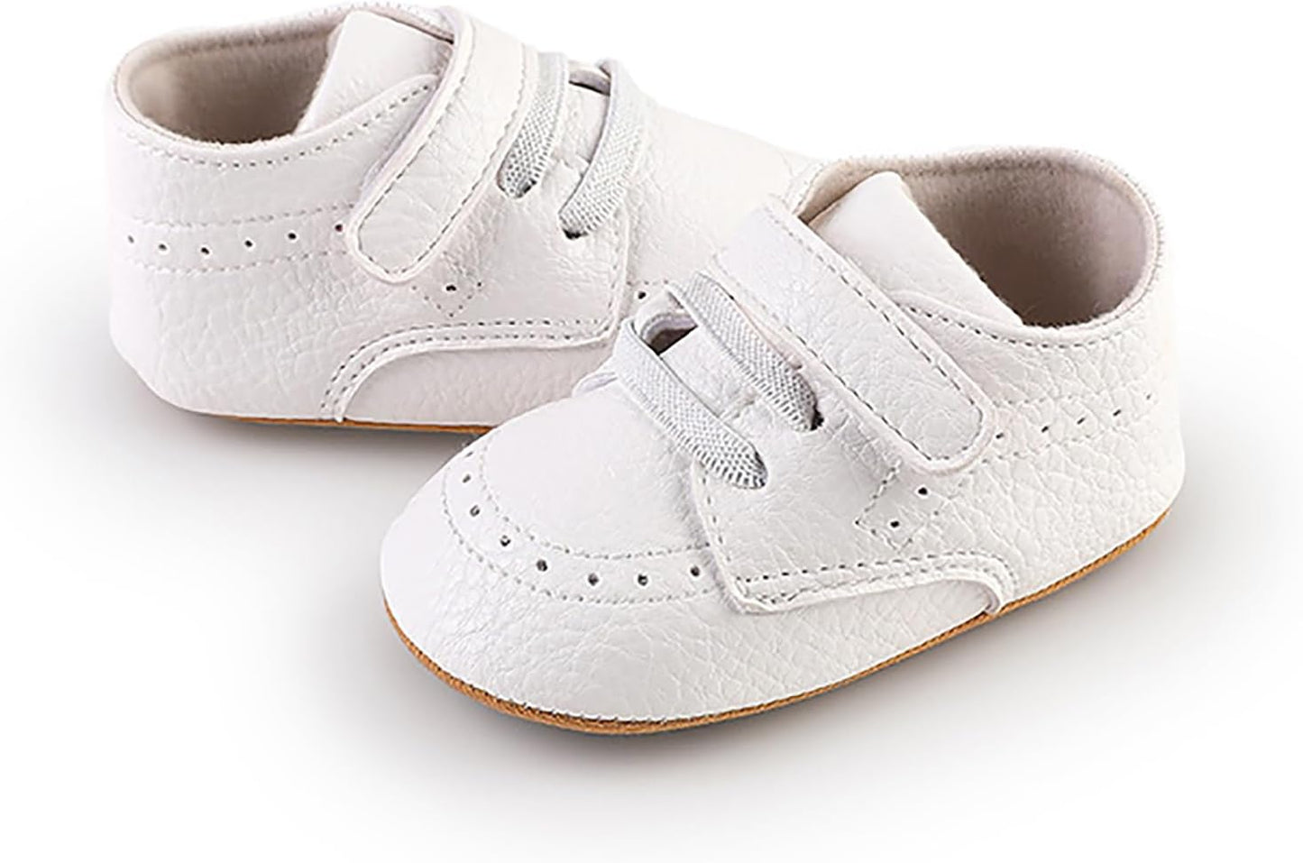 SOFMUO Baby Boys Girls High Top Ankle PU Leather Sneakers Soft Rubber Sole Infant Moccasins Newborn Oxford Loafers Anti-Slip Toddler Wedding Uniform Dress Shoes