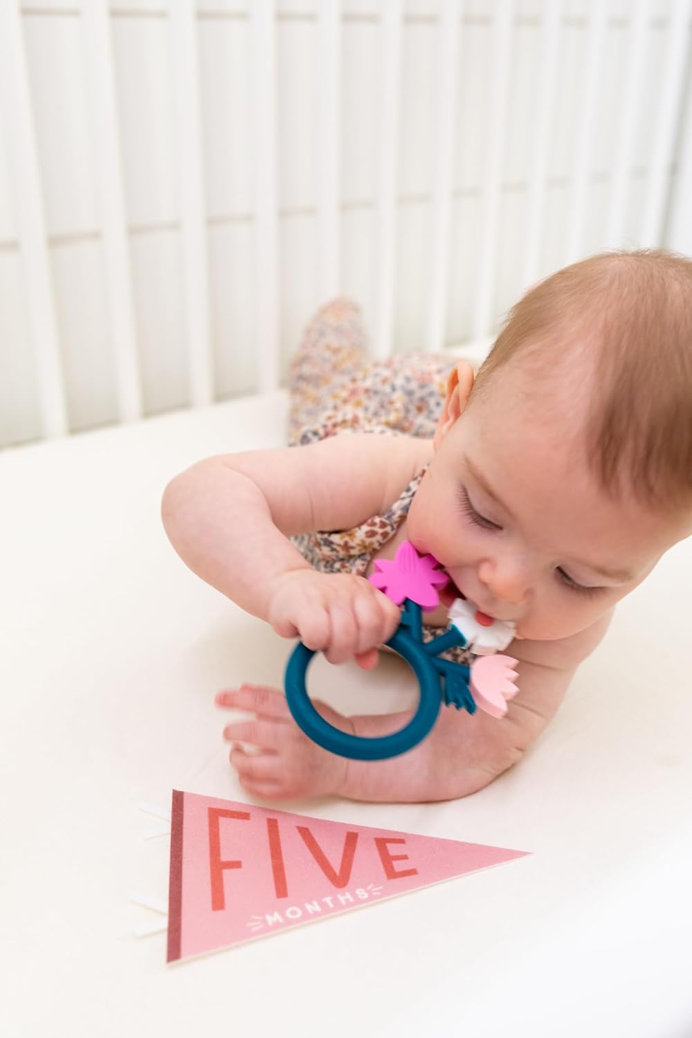 Lucy Darling Petit Milestone Pennants – Baby Monthly Milestone Pennant Flags – Newborn Photo Props & Felt Nursery Decor – Keepsake Banner Set for Baby Photos - Blushing Meadow