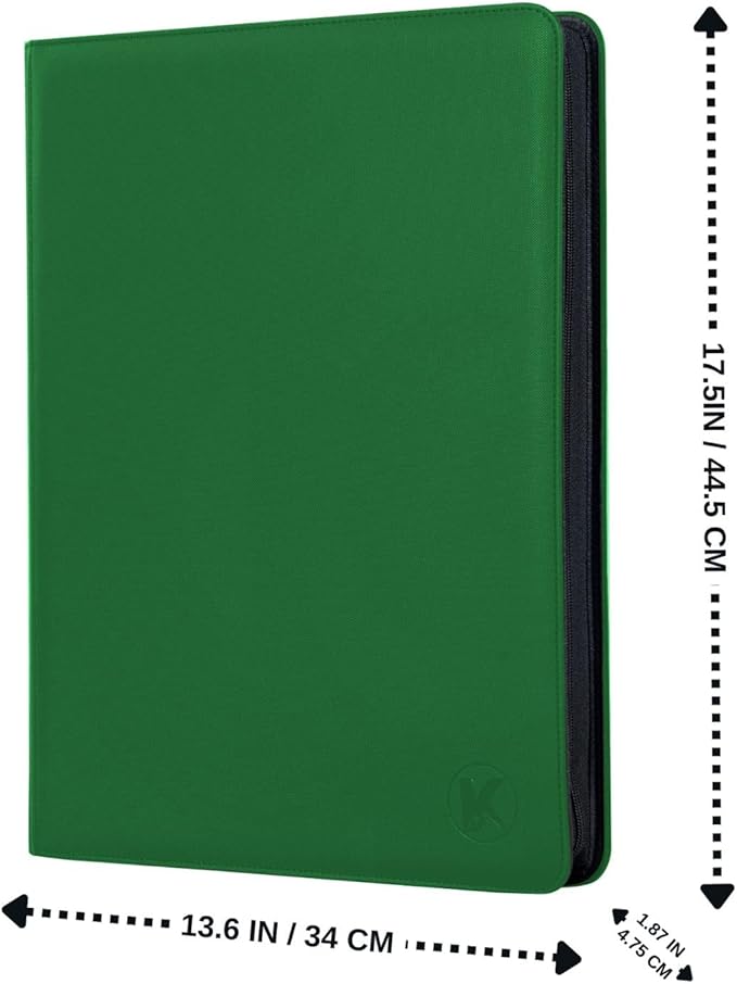1000+ Pockets Trading Card Binder, 16-Pocket Card Ablum Compatible with MTG,Sports Cards & Other Standard Size Trading Cards (Green)