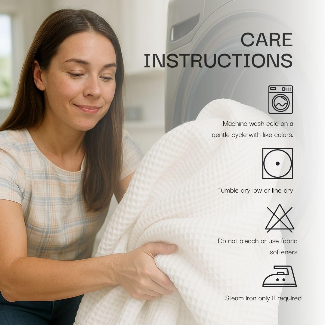 Salt Earth GOTS Certified 100% Organic Cotton Throw Blanket, 55" X 60" Waffle Blankets & Throws for Bed, Throw Blanket for Couch, Modern & Cozy Blanket, All Season, Comfy & Soft Blanket (Snow White)