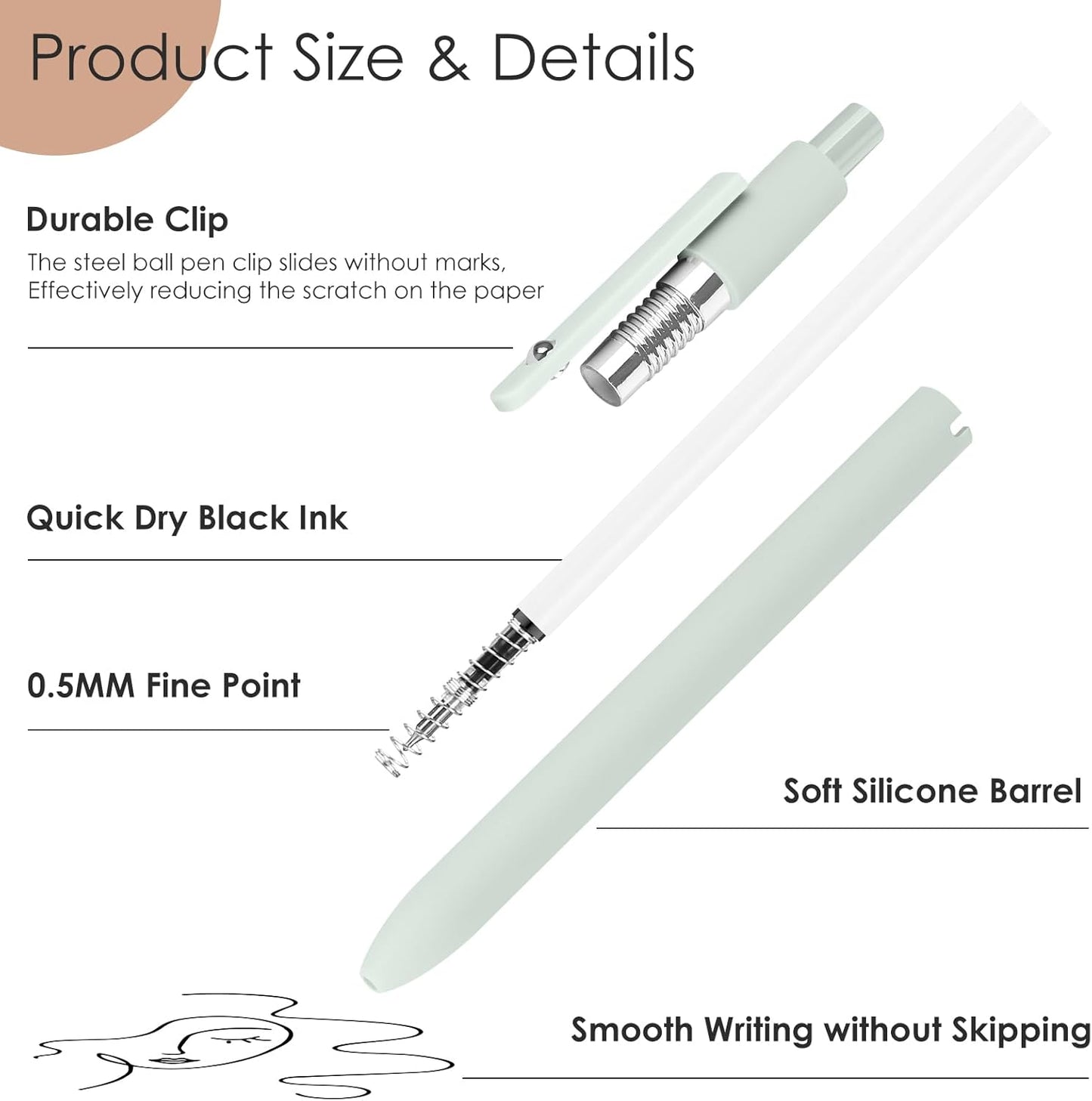 Pens for School, Cool Stuff Aesthetic Pen Office College School Supplies, Teen Girl Gifts Trendy Stuff Gel Pens for Men Women Student