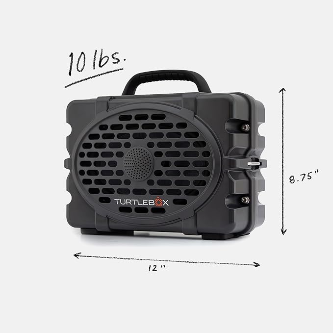 Turtlebox Original Gen 3: Portable Outdoor Bluetooth Speaker – Ultra-Loud (120dB), Waterproof (IP67), Rugged, Impact-Resistant, 3-Day Battery | Party Mode: Unlimited Pairing Stereo, Gray/Electric Blue