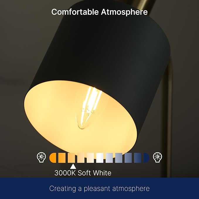 FLSNT 60W Equivalent LED Chandelier Light Bulbs, Dimmable LED B11 E12 Candelabra Base Bulbs, 3000K Warm White, 500LM, 6 Pack