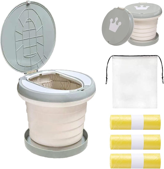 Travel Potty for Toddler, Portable and Foldable Toilet, Apply to Seat Emergency Toilet for Car, Camping, Outdoor, Indoor (grey, large)