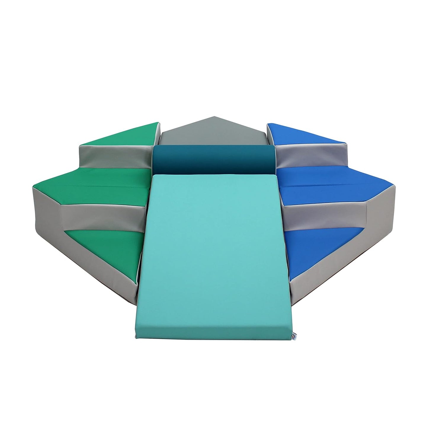 Factory Direct Partners 13383 SoftScape Step Up and Slide Corner Climber, Indoor Active Play Structure for Toddlers and Preschoolers (4-Piece) - Contemporary