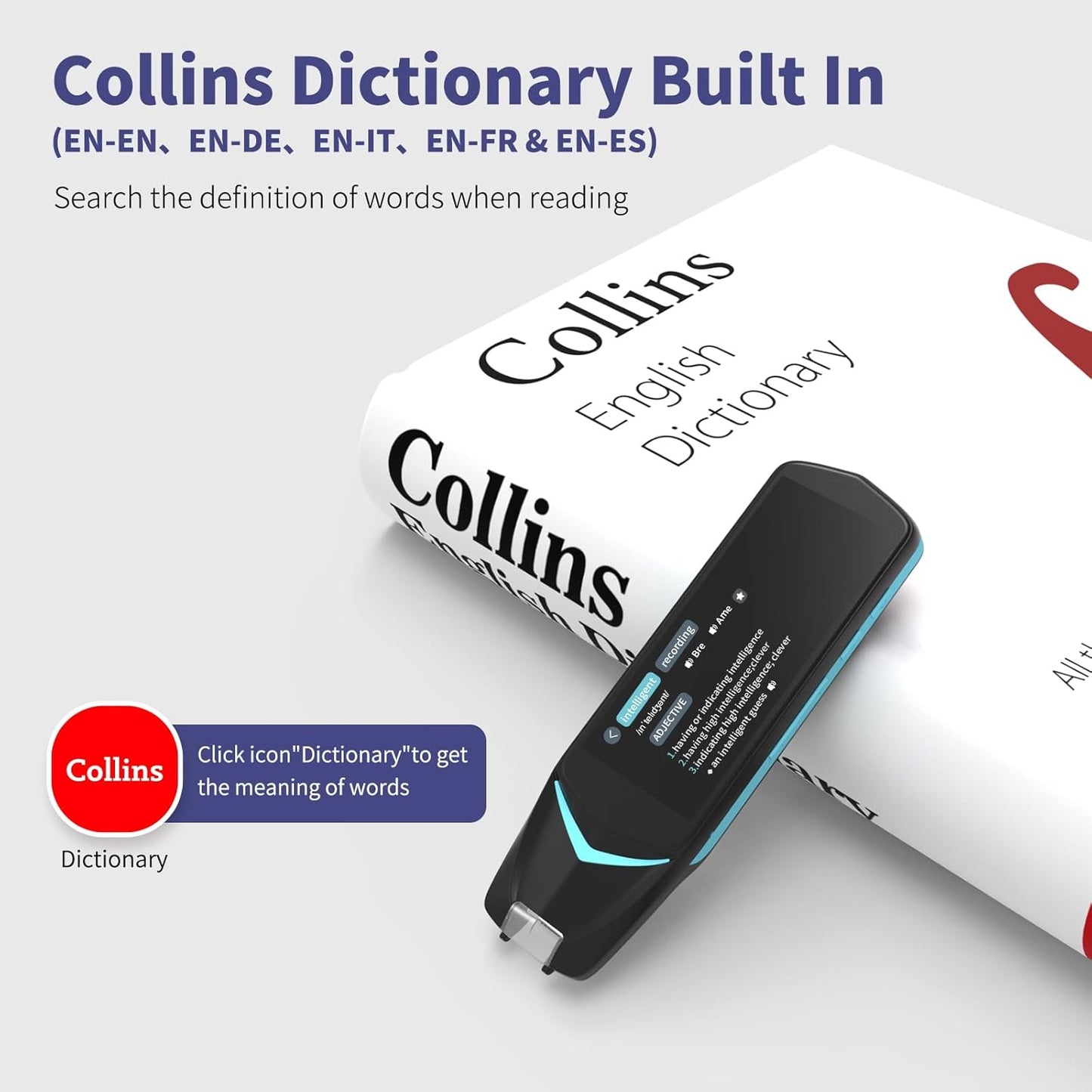 Reading Pen for Dyslexia,NEWYES Scan Reader Pen 4 Text to Speech Device Translator Pen, Photo Translation OCR 16GB Bluetooth Pen Scanner for Students Adults (AS1505)