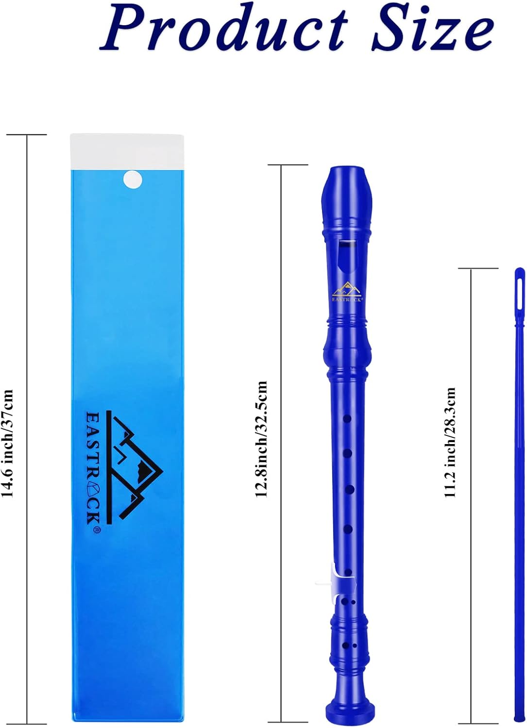 Eastrock Recorder Instrument German Style Soprano Recorder White 3 Pieces for Beginners and professions with Cleaning Rod, Fingering Chart, Packing Bag, Thumb Rest