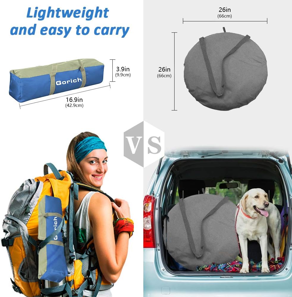 Gorich Beach Tent Sun Shelter for 3/4-5/6-7/8-10 Person with UPF 50＋ UV Protection, Lightweight & Easy Setup Beach Shade Canopy, Portable Beach Shade Tent Beach Cabana