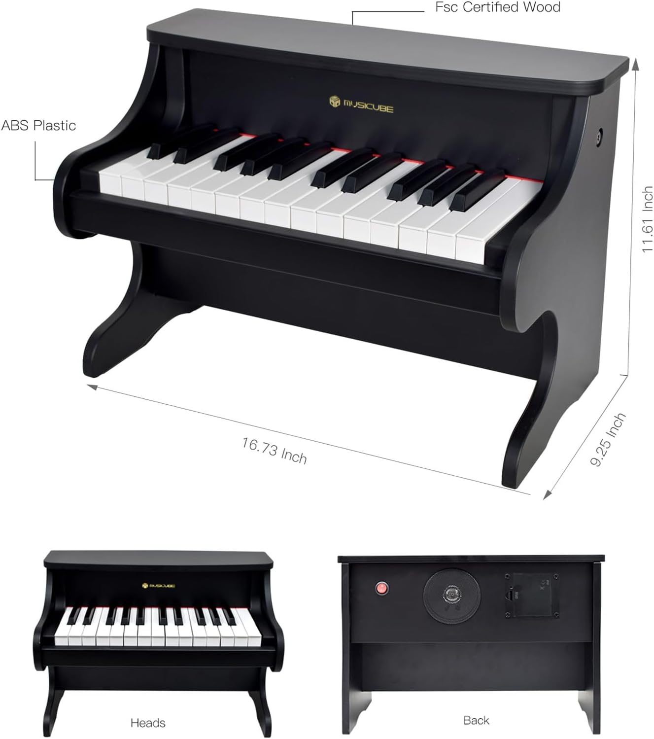 MUSICUBE Kids Piano Keyboard 25 Keys Digital Piano for 3-7 Years Old Beginner Girls Boys First Mini Piano Toys Educational Musical Instrument Gift Choice (Range: C4-C6)