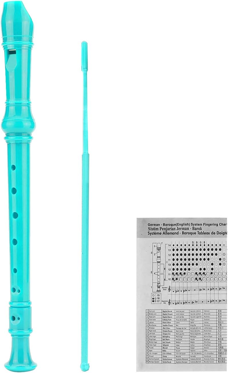 SJOYS ENGIEGEE 8-Hole Soprano Descant Recorder Kids Music Flute with Cleaning Rod & Case Bag For School Student Home Entertainment Green