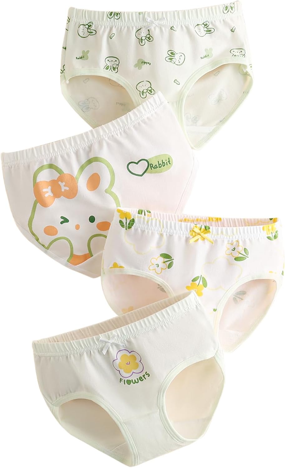 Haloumoning Girls Underwear Soft Cotton Underwear Toddler Girls Briefs Kids Comfy Panties,4-pack