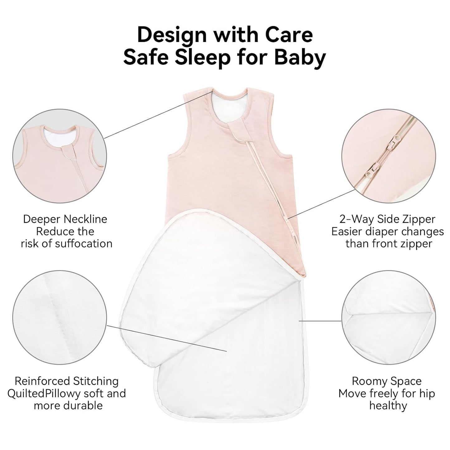 Rayon Made from Bamboo Sleep Sack 12-18 Months 1.0 Tog Ultra Soft Baby Wearable Blanket Toddler Sleep Sack for Babies Unisex Girl Boy 2-Way Zipper Baby Sleeping Bag Breathable Lightweight Large