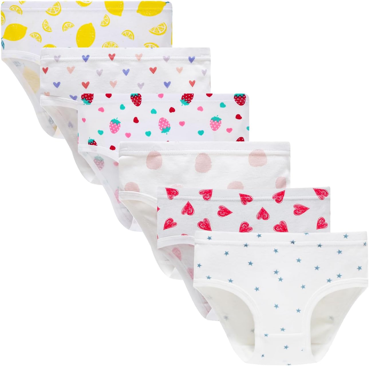 Cadidi Dinos Little Girls' Soft Cotton Underwear Kids Cool Breathable Comfort Panty Briefs Toddler Undies(Pack of 6)